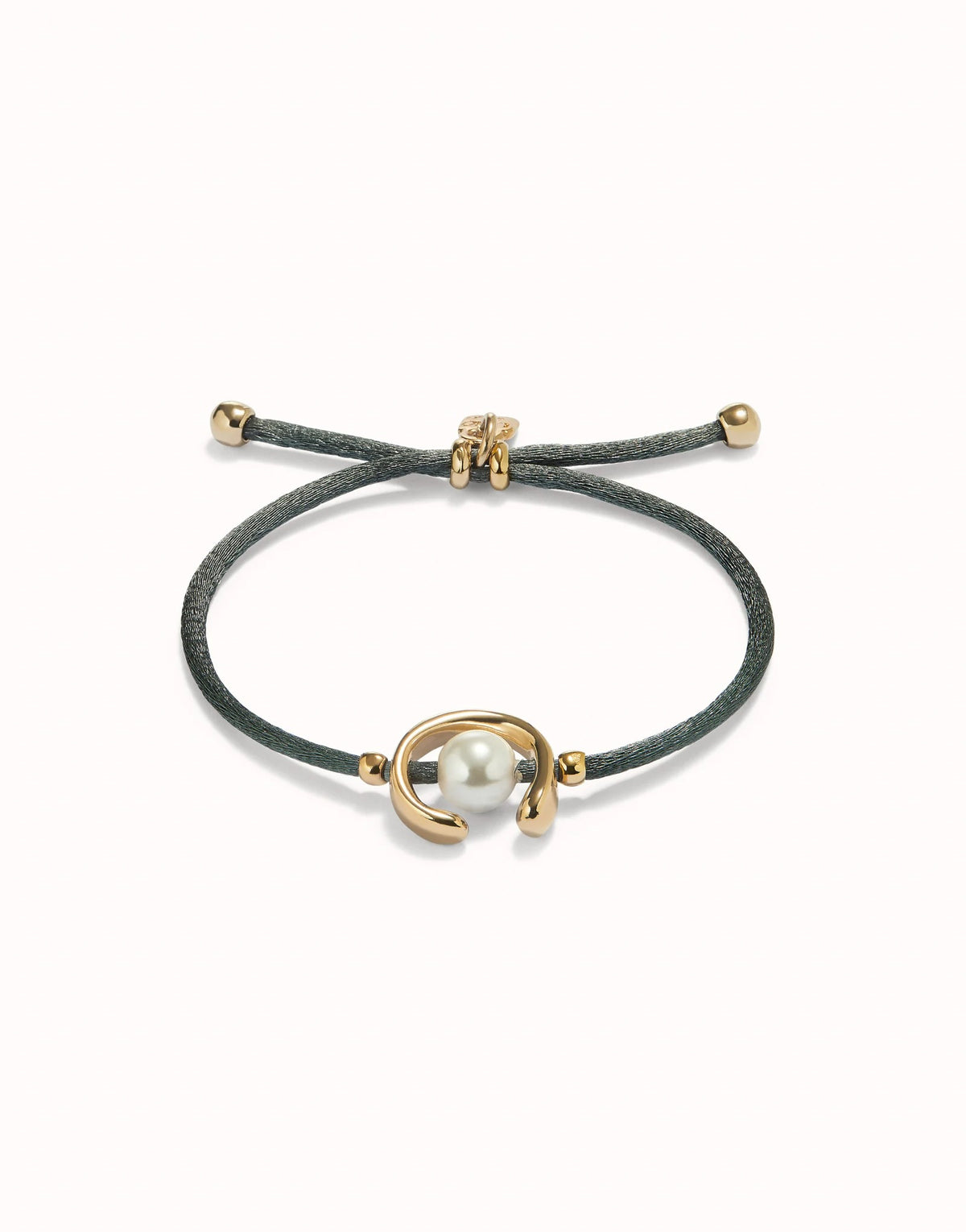 Grey Thread Bracelet With 18K Gold Plated Shell Pearl