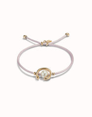 Lilac Thread Bracelet With 18K Gold Plated Shell Pearl