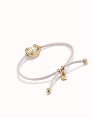 Lilac Thread Bracelet With 18K Gold Plated Shell Pearl