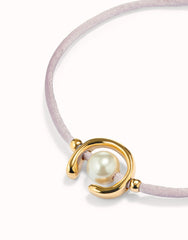 Lilac Thread Bracelet With 18K Gold Plated Shell Pearl