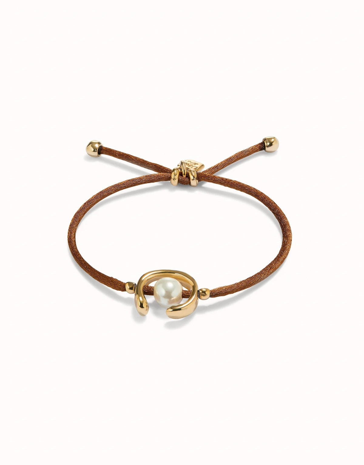Brown Thread Bracelet With 18K Gold Plated Shell Pearl