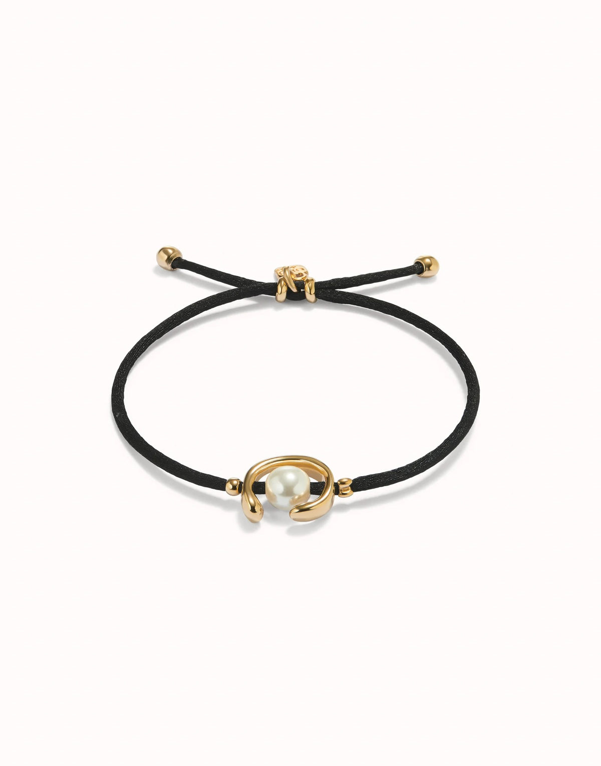Black Thread Bracelet With 18K Gold Plated Shell Pearl