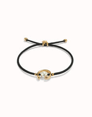 Black Thread Bracelet With 18K Gold Plated Shell Pearl