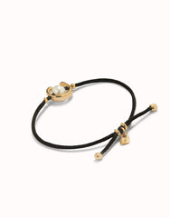 Black Thread Bracelet With 18K Gold Plated Shell Pearl