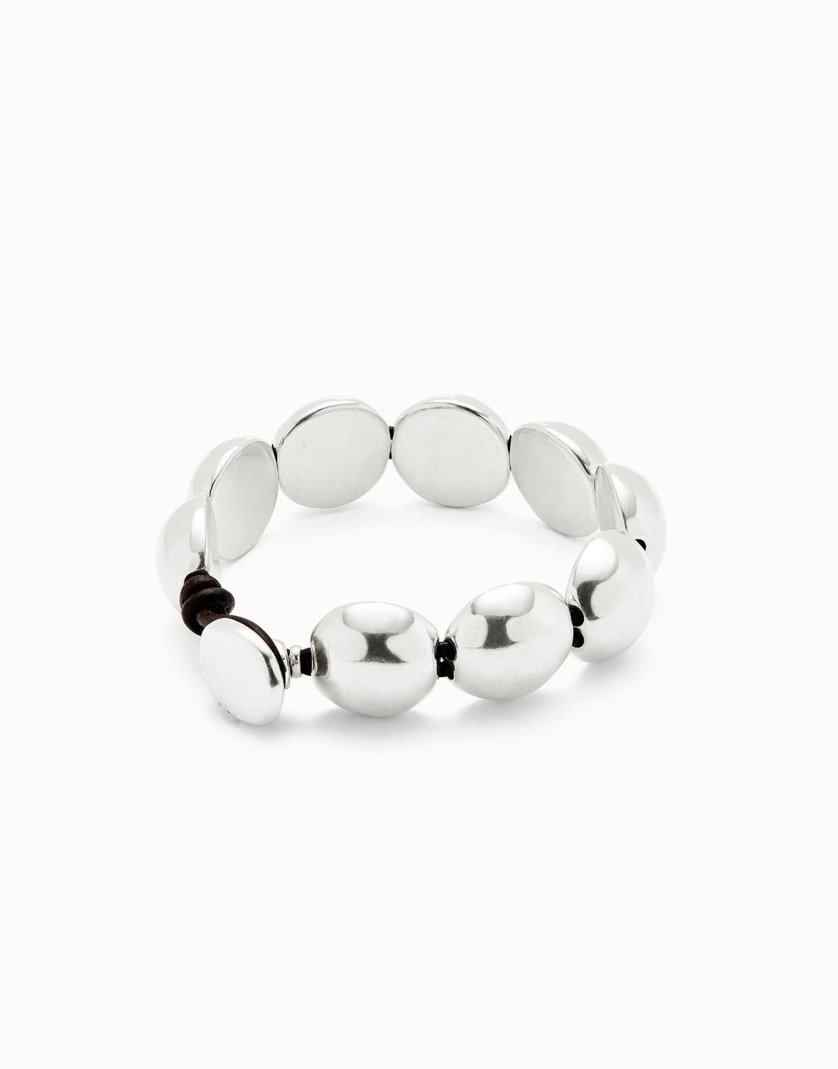 Leather Bracelet With Small Round Beads
