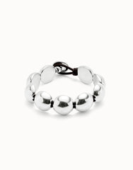 Leather Bracelet With Small Round Beads