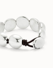 Leather Bracelet With Small Round Beads