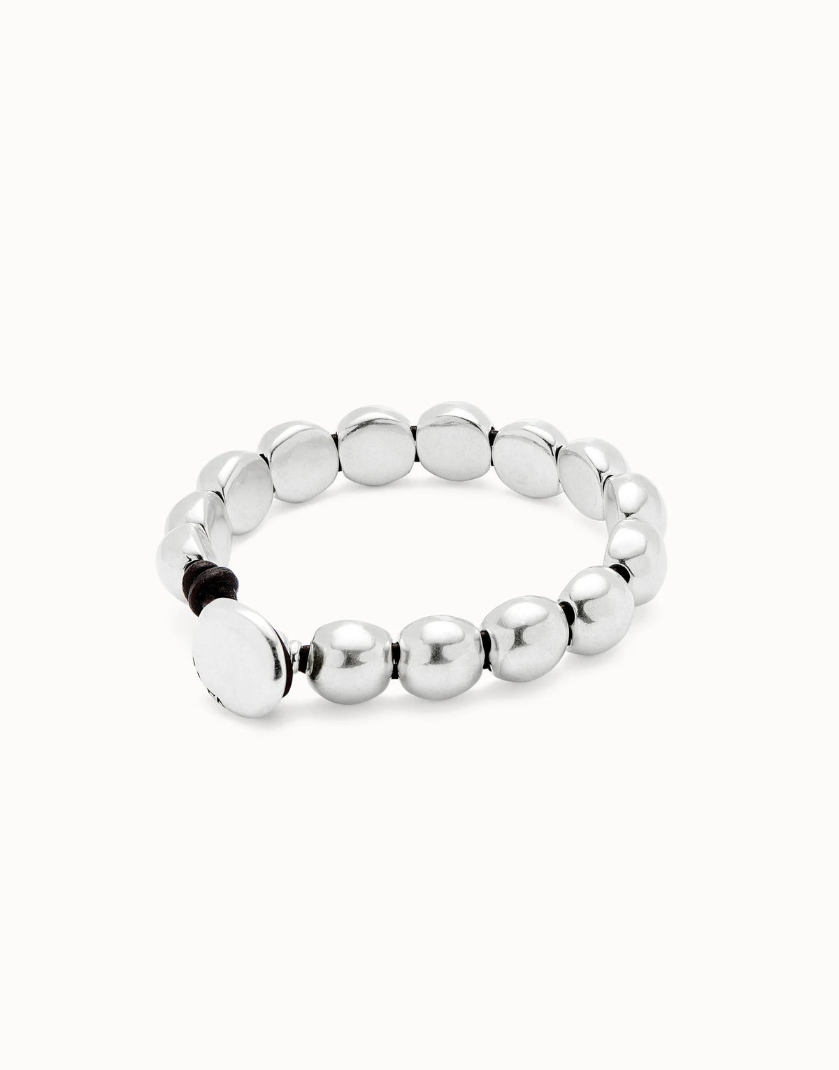 Leather Bracelet With Small Round Beads