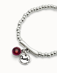 Beaded Bracelet With Red Murano Glass