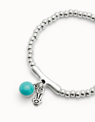 Beaded Stretch Bracelet With A Murano Glass And A Hamsa
