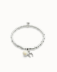 Beaded Stretch Bracelet With A Murano Glass And A Horseshoe Charm