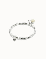 Beaded Stretch Bracelet With A Murano Glass And A Horseshoe Charm