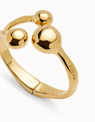 Cuff Bracelet With Three 18K Gold Plated Beads
