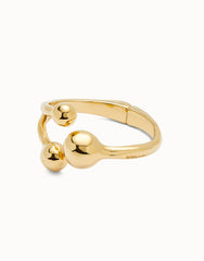 Cuff Bracelet With Three 18K Gold Plated Beads