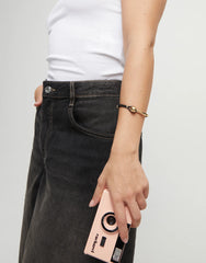 Bangle Bracelet With Brown Leather - Gold