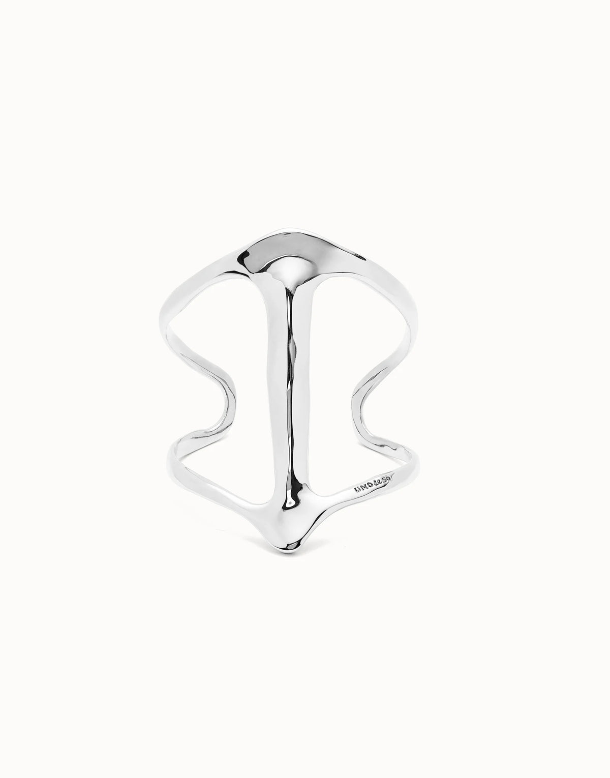 Cuff Bracelet Made With Topaz And Stingray Structure - Silver