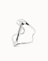 Cuff Bracelet Made With Topaz And Stingray Structure - Silver