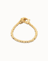Small Beaded Bracelet 18K Gold With Gold Interlocked Carabiner Detail