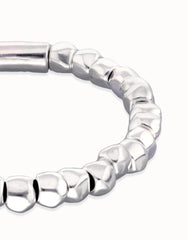 Metal Alloy Elastic Beaded Bracelets Plated In Sterling Silver