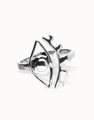 Metal Allot Rigid Bracelet Plated In Sterling Silver With An Eye Detail