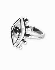 Metal Allot Rigid Bracelet Plated In Sterling Silver With An Eye Detail
