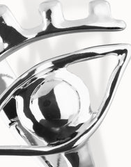 Metal Allot Rigid Bracelet Plated In Sterling Silver With An Eye Detail