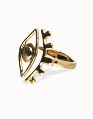 Metal Allot Rigid Bracelet Plated In Gold 18K With An Eye Detail