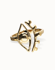 Metal Allot Rigid Bracelet Plated In Gold 18K With An Eye Detail