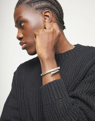 Sterling Silver Plated Alloy Bracelet In The Shape Of A Tube