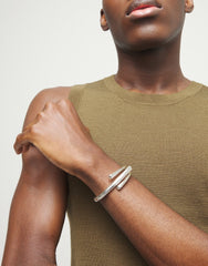 Sterling Silver Plated Alloy Bracelet In The Shape Of A Tube