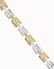 Half 18K Gold Half Sterling Silver Alloy Bracelet With Links