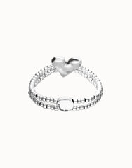 Metal Alloy Bracelet Plated In Sterling Silver With Heart Detail