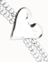 Metal Alloy Bracelet Plated In Sterling Silver With Heart Detail