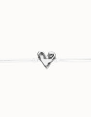 White Leather Bracelet With Heart Shaped Sterling Silver Plated Detail