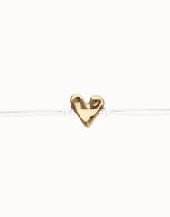 White Leather Bracelet With Heart Shaped 18K Detail Plated Detail