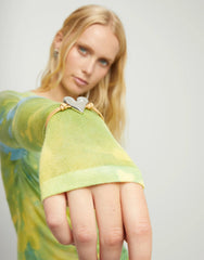 Camel Leather Bracelet With Heart Shaped Sterling Silver Plated Detail