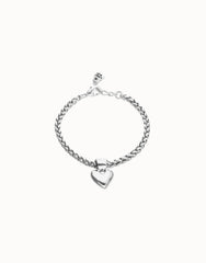Bracelet With Heart Detail Plated In Sterling Silver