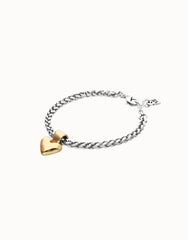 Bracelet Plated In Sterling Silver With Heart Detail In Gold 18K