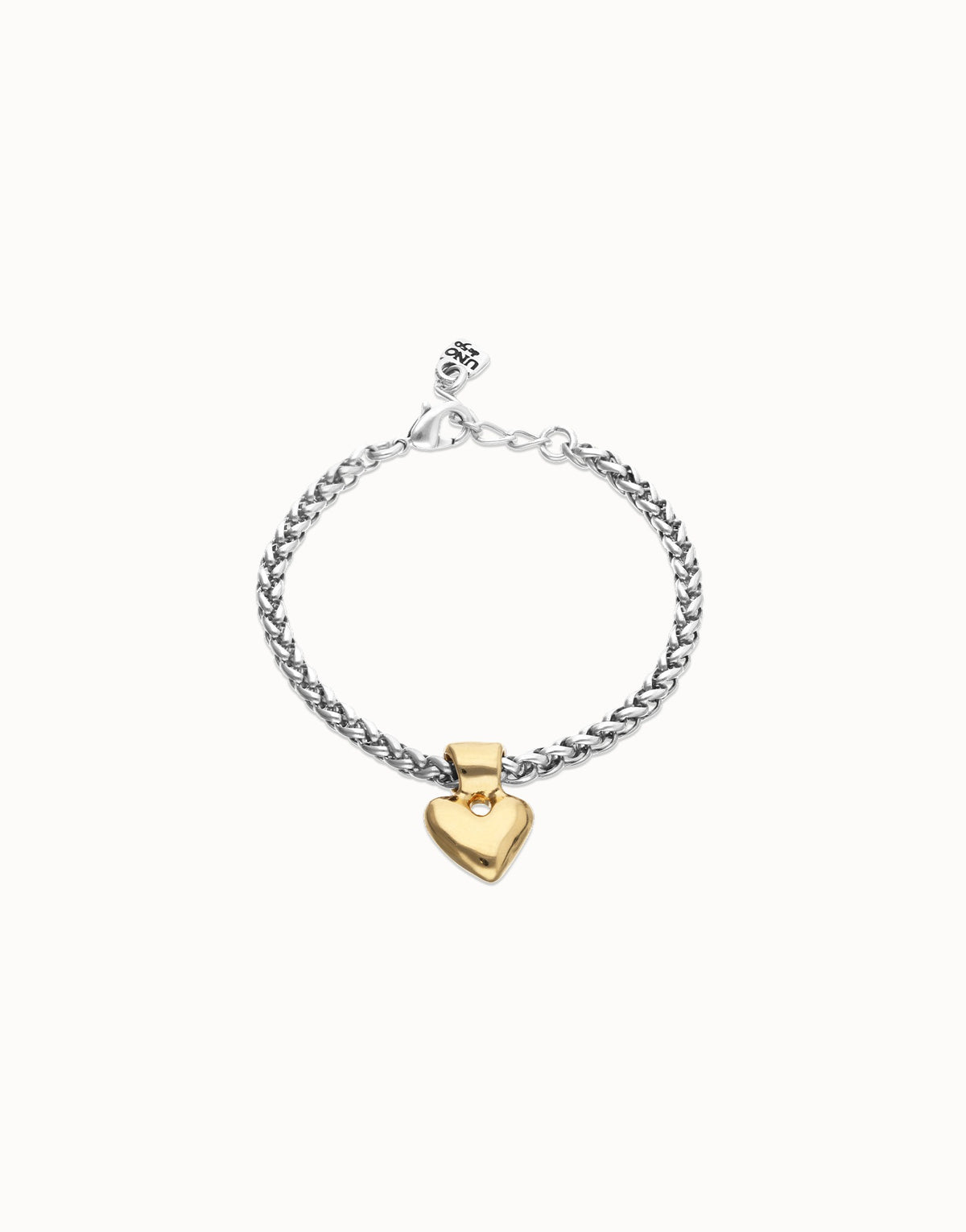 Bracelet Plated In Sterling Silver With Heart Detail In Gold 18K