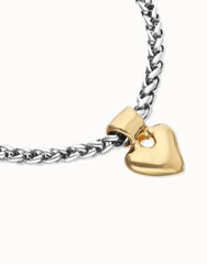 Bracelet Plated In Sterling Silver With Heart Detail In Gold 18K