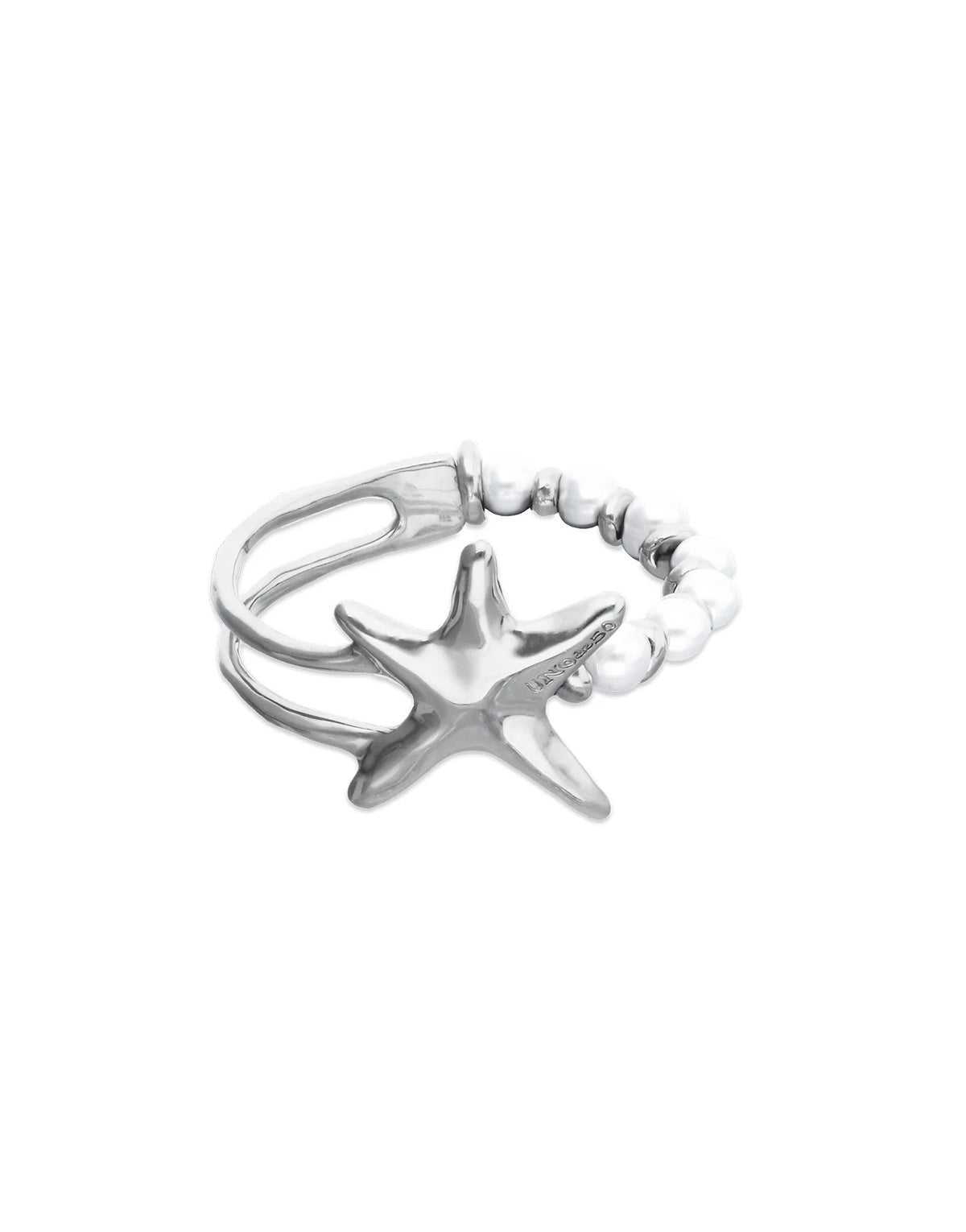 Bracelet Orion With Pearls and Starfish - Silver