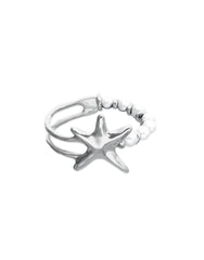 Bracelet Orion With Pearls and Starfish - Silver