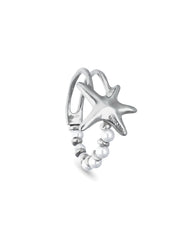 Bracelet Orion With Pearls and Starfish - Silver