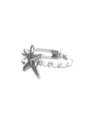 Bracelet Orion With Pearls and Starfish - Silver