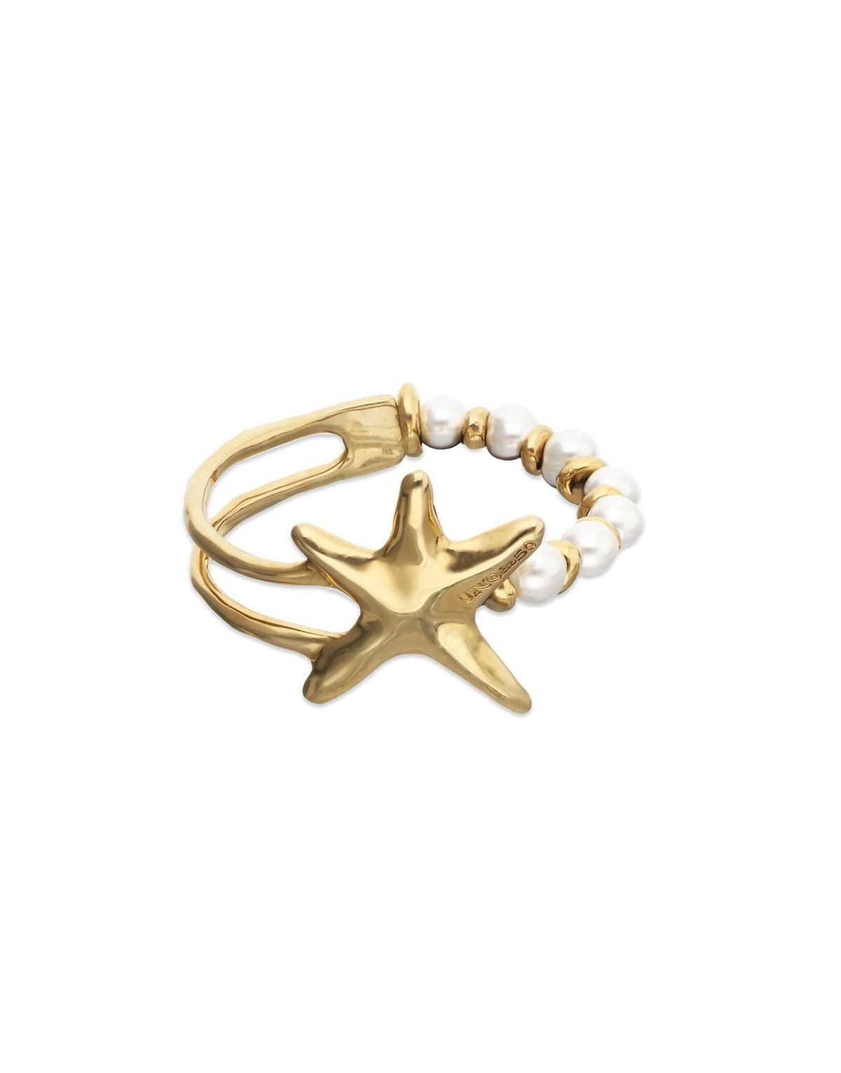 Bracelet Orion With Pearls and Starfish - Gold