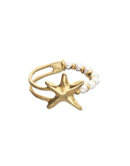 Bracelet Orion With Pearls and Starfish - Gold