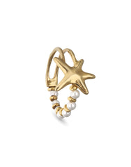 Bracelet Orion With Pearls and Starfish - Gold