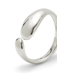 Bracelet Corium Bangle Bracelet With Two Irregular Drops - Silver