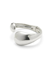 Bracelet Corium Bangle Bracelet With Two Irregular Drops - Silver