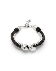 Bracelet Anima Leather With Two Drops